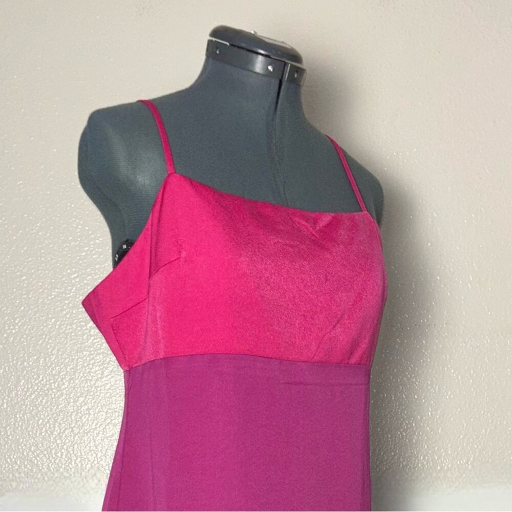NWT Lulus Feeling Sensational Midi Dress Women's Large Color Block Pink/Magenta - Picture 7 of 16